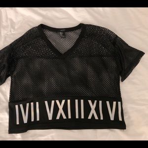 Forever 21 Black Mesh T-shirt